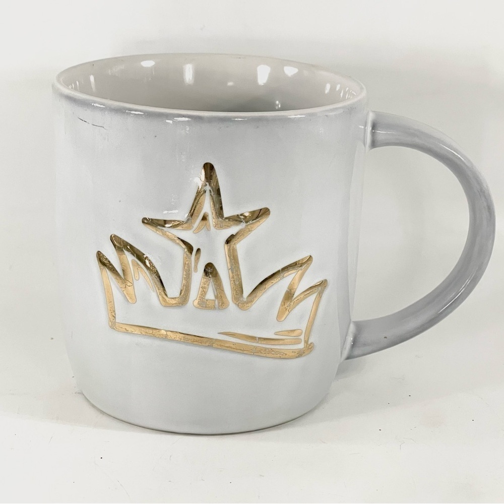 Starbucks 2016 Anniversary Collection Mug 14oz Gold Siren Crown Mermaid Gray